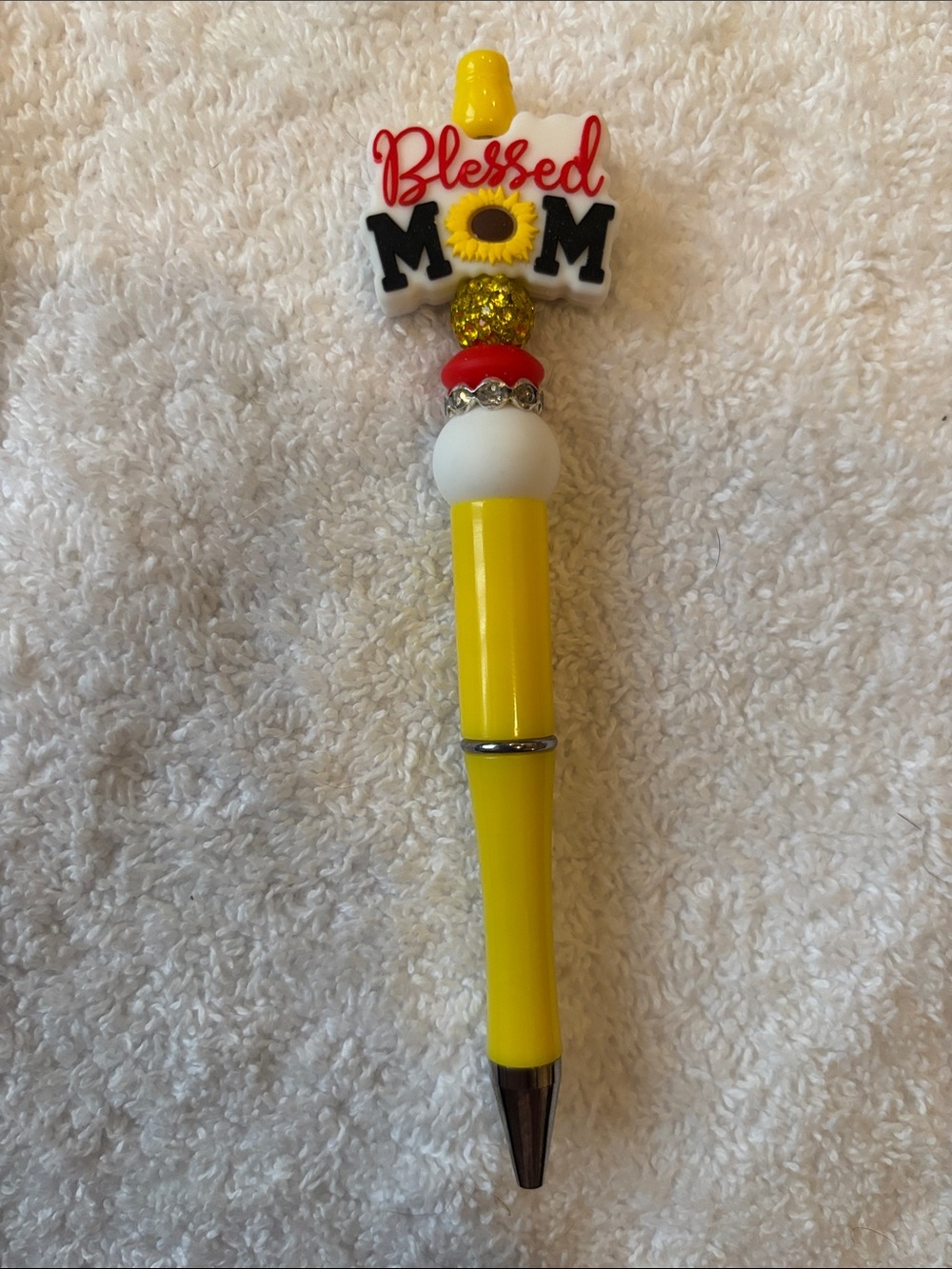 Blessed Mom Yellow Decorative Pen